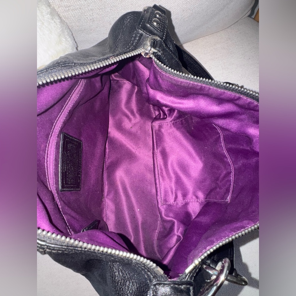 Coach Ashley Large Black Leather Two Way Satchel Shoulder Crossbody Bag #F15447 - Picture 15 of 17